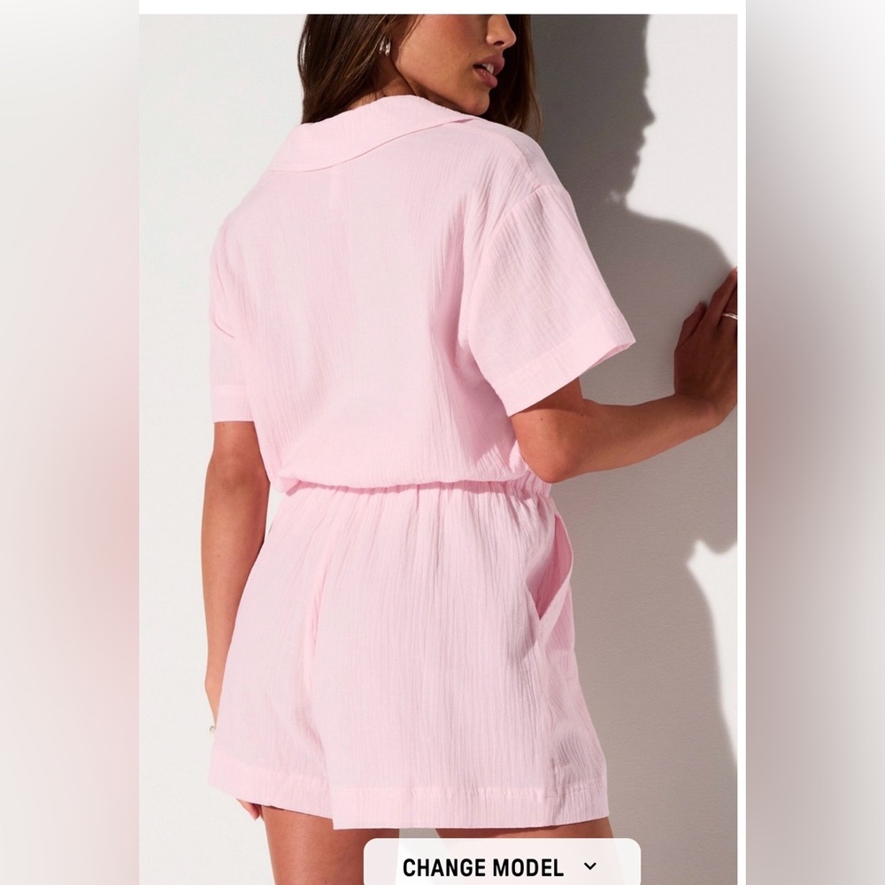 Fabletics Black Cotton Gauze Romper M Relaxed Fit Casual Summer NWT - Picture 13 of 16